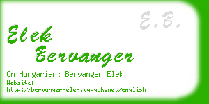 elek bervanger business card